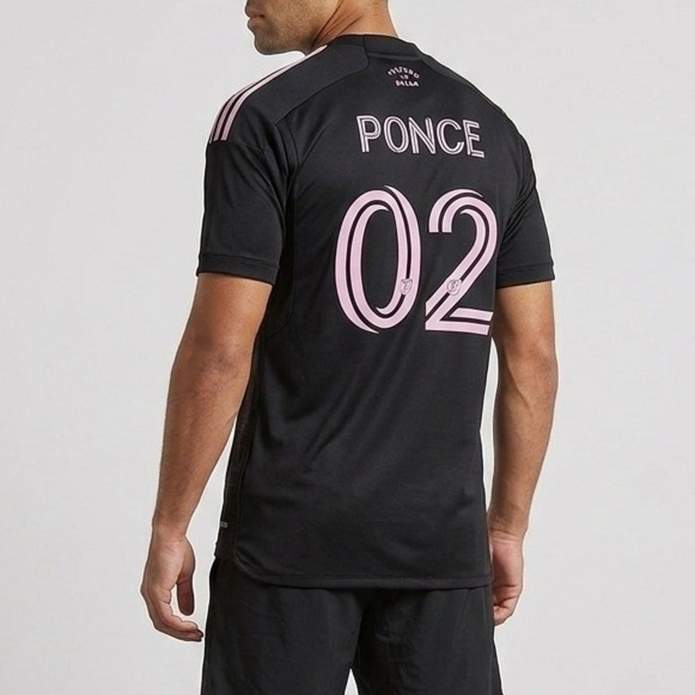Adidas Inter Miami CF 2024 Away Jersey Ponce 02 Black Pink Mens XL Slim Fit NWT